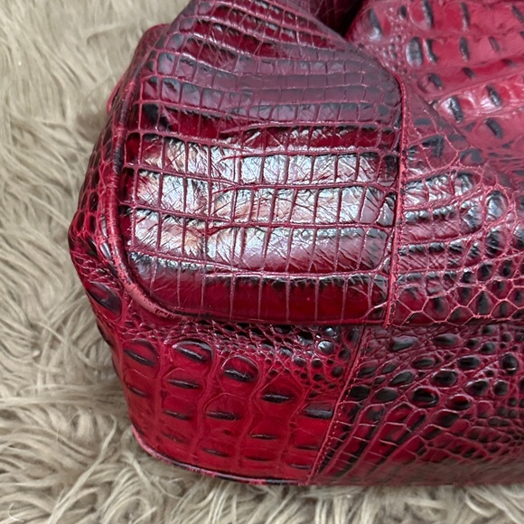 Brahmin Belinda Melbourne Red Crocodile-Embossed Women's Bag medium / large - Picture 6 of 15
